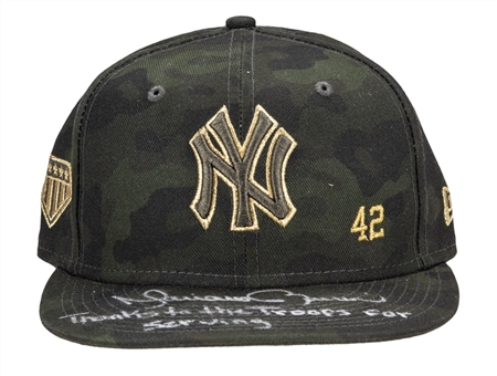 Mariano Rivera Military Appreciation New York Yankees Logo Hat with "Thanks to the Troops for Serving" Inscription (JSA)